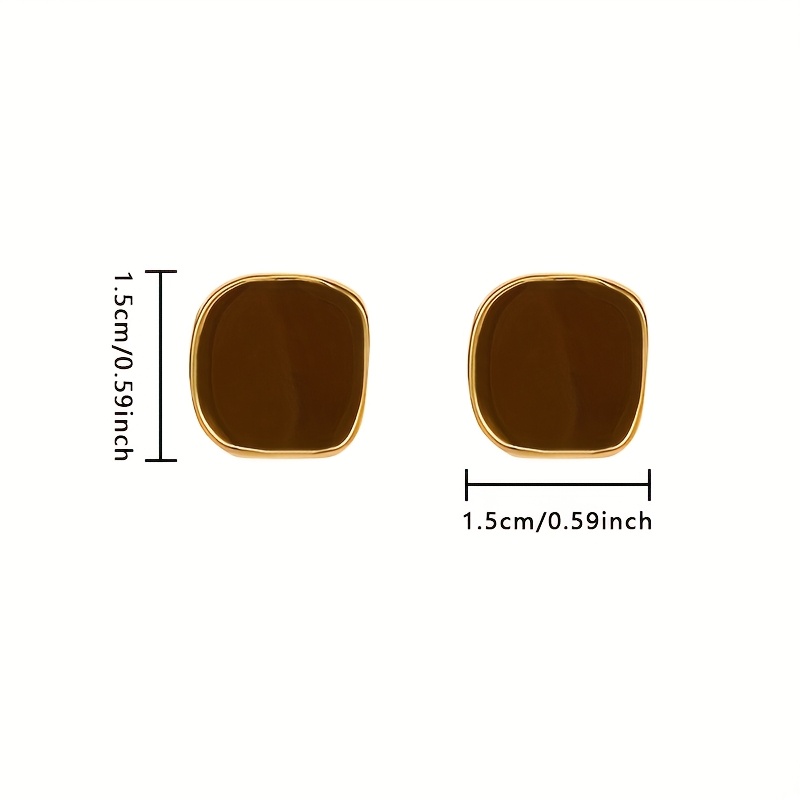 Square Stud Earrings Zinc Alloy for Women
